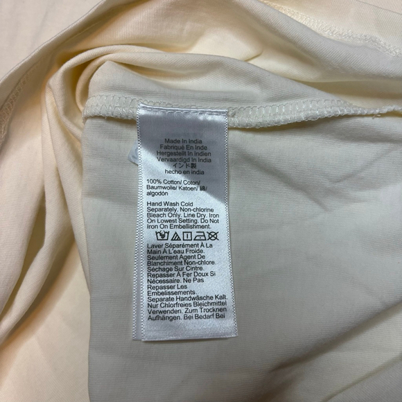 J.Crew Flower Jewel Embellished Tee Ivory Cotton Short Sleeve NWT Size M - Picture 5 of 5